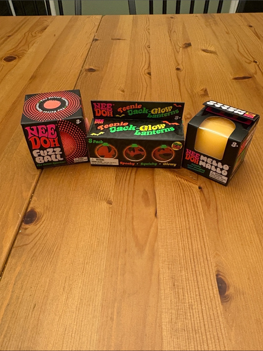 Needoh bundle Orange Teenie Jack-Glow Lanterns & Fuzz Ball and mello mallow